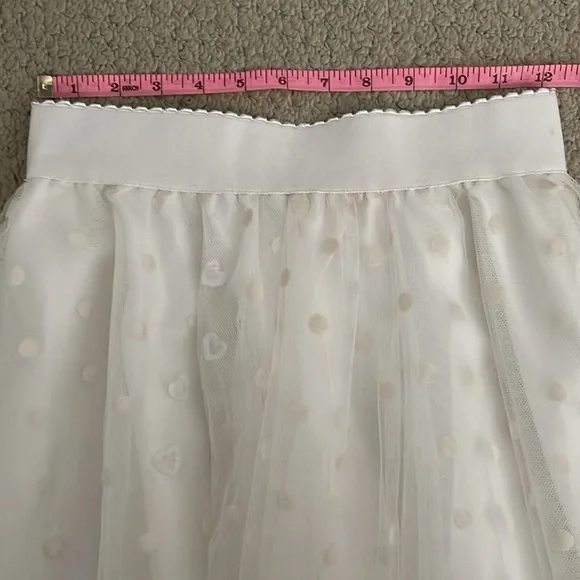 White Tulle Skirt with Polka Dots - Picture 6 of 8